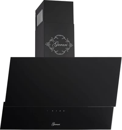 GURARI GCH 268 BL 6 PRIME N Afzuigkap, Afzuigkap 60 cm, zwart glas, 1000m³/h, randafzuiging