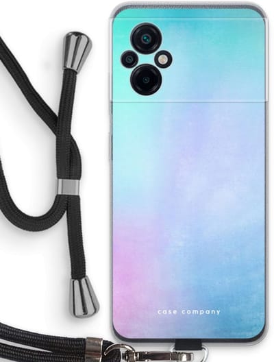 Case Company® - Hoesje met koord geschikt voor Xiaomi Poco M5 hoesje met Koord - Mist pastel - Telefoonhoesje met Zwart Koord - Bescherming aan alle Kanten en Over de Schermrand