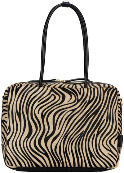 JOST Leren schoudertas met laptopvak Furry Zebra Bowling Bag Business Zebra veelkleurig