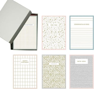 Wenskaarten set / box - 12 kaarten incl. envelop - goudfolie - mixed