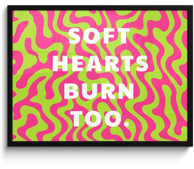 Poster in lijst - Fotolijst 80x60 cm - Posters - Abstract - Quote - Centraal - Roze - Posterlijst zwart - Decoratie - Wanddecoratie woonkamer - Muurdecoratie slaapkamer