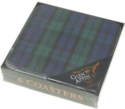 Onderzetters Blackwatch 6 stuks - kurk - Glen Appin of Scotland