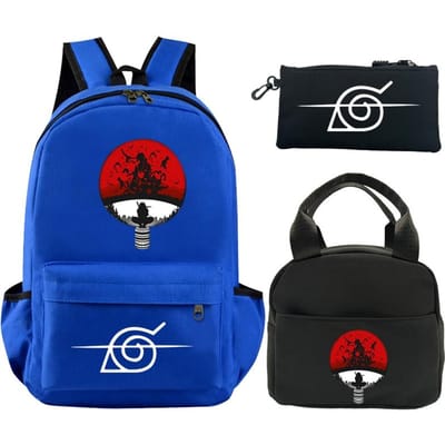 3 stuks/set Anime Naruto bedrukte rugzak boekentas met lunchtas etui tiener kinderen meisje jongen schooltas rugzak