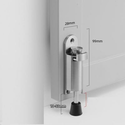 Telescopische deurstopper Veerbelaste zware stopper Metalen verstelbare positie met voetrem Wiggen voor deurbodemnaad 1pcs zilver