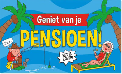 BTH - Gevelvlag Pensioen - 150x90cm - XXL Polyester Vlag - Vlag - Feestvlaggen - Flag - Pensioen - Decoratie - XXL Vlag