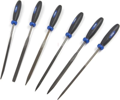 HBM 6-delige deluxe naaldvijlenset met soft grip handvatten