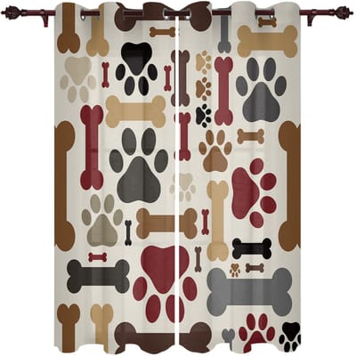 Bull Terrier Puppy Gordijnen Keukendecoratie Artikelen Raamgordijnen voor Woonkamer Slaapkamer Gordijnpaneel 135W x 60H(cm)