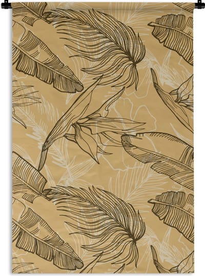 Wandkleed - Wanddoek - Bladeren - Zomer - Tropisch - Hawaii - 60x90 cm - Wandtapijt