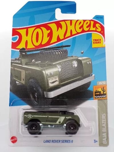 HOT WHEELS LAND ROVER SERIES II ARMY GREEN 242/250 HW BAJA BLAZERS 10/10 1:64 SHORT CARD 2023