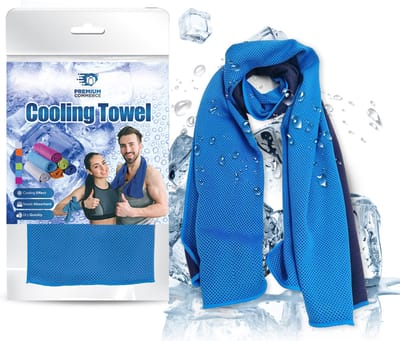 Premium Commerce® - Verkoelende Handdoek - Koel - Cooling Towel - Microvezel - Fitness - Ice Towel - ijshanddoek - Lichtblauw - 2 stuks