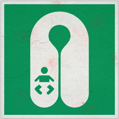 Reddingsvest baby bord – E046 | Forex Re materiaal | 10 x 10 cm