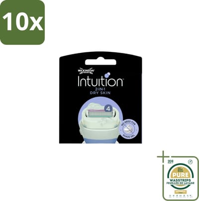 10 x Wilkinson Intuition 2 in 1 Navulmesjes Dry Skin 3 stuks per verpakking - Grootverpakking - Scheermesje Droge Huid - Scheermesje Met Kokosmelk - Scheermesje Met Amandelolie - Scheermesje Voor Droge Huid - Scheermesje Met Natuurlijke Ingrediënten