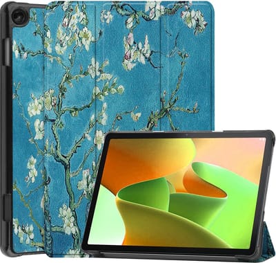 Hoes - Geschikt voor Lenovo Tab M10 (3e / 3rd generatie) - Dun & Stevig - Trifold Bookcase - Hard Cover - Hardcover Book Case - Tablet Hoesje - Bloesem