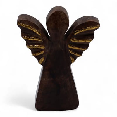 Small Mango Wood Angel - Gold Decor