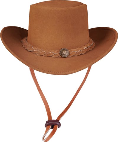 Urban 5884® - Cowboy - hat/Hoed - Tan - Suede - 100% Leer - Uniseks - volwassene - Maat M