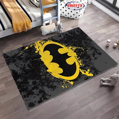 Klassiek DC Batman Logo Groot Oppervlak Tapijt voor Woonkamer Cartoon Kinderkamer Sofa Deurmat Vloerkleed, Antislip Decor Mat 50x80cm (20x31in)