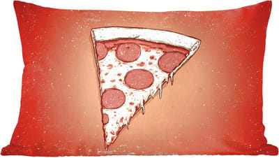 Sierkussens - Kussentjes Woonkamer - 60x40 cm - Pizza - Kaas - Rood - Pepperoni