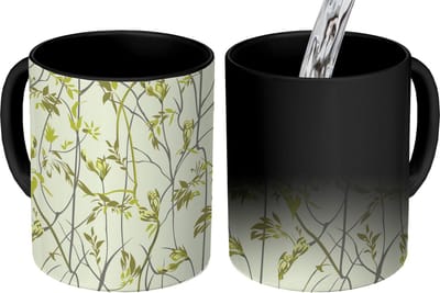Magische Mok - Foto op Warmte Mokken - Koffiemok - Patroon - Jungle - Planten - Magic Mok - Beker - 350 ML - Theemok