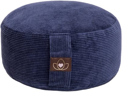 Meditatiekussen eco rib indigo rond - Lotus | Yoga kussen