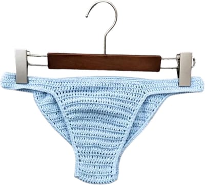 Sexy gebreid Ondergoed - Blauw - Dames Lingerie - Heren Lingerie - Slip