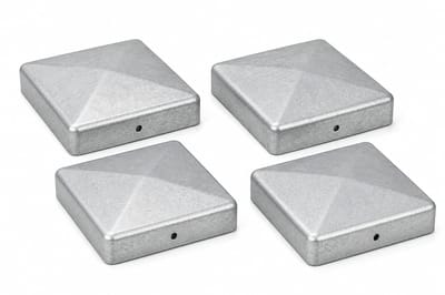 Paalkap 7x7 cm Gegalvaniseerd Metaal Set van 4 Stuks – Vierkante Afdekkap voor Houten Palen – Duurzaam en Weerbestendig