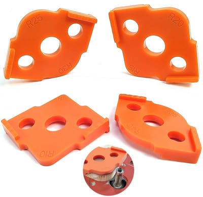 SnelShoppen - 4pcs Router Templates R5 R10 R15 R20 R25 R30 R35 R40 voor Houtbewerking - Duurzame ABS Hoekradiusjig voor Professionele Timmerman - Voor