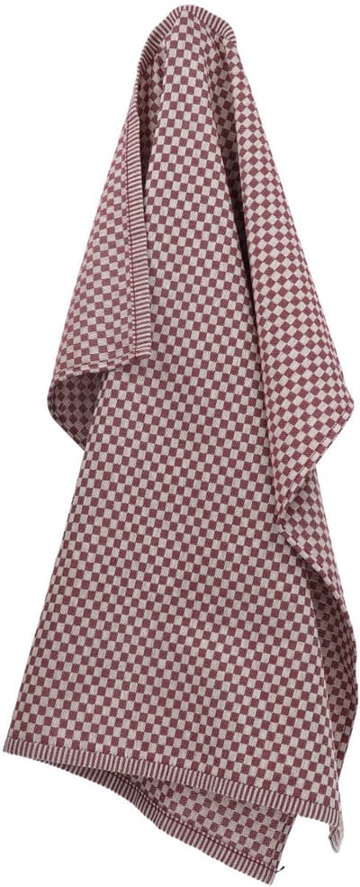 Bunzlau Castle | Theedoek Kleine Ruit Burgundy GOTS