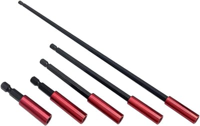 Set van 5 magnetische bit houders, 50/60/100/150/300mm lang, impact bestendige schroefbit houders met 6.35mm hex schacht voor precisiewerk