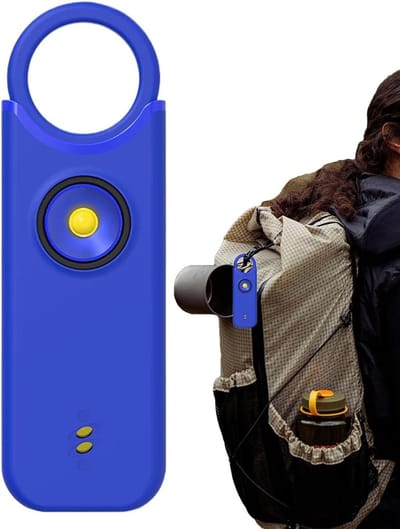 Persoonlijk Veiligheidsalarm - Noodalarm Sleutelhanger - Verbeterde Bescherming - 130 DB Luide Sirene - 9.5x1.8x4.7 cm - Donkerblauw
