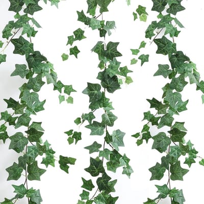 3 Stuks Neppe Klimop Guirlandes - Kunstplanten van Zijde voor Bruiloft Decoratie, Binnen en Buiten, Groene Hangende Planten voor Wand en Boog