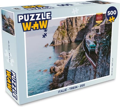 Puzzel Italië - Trein - Zee - Legpuzzel - Puzzel 500 stukjes