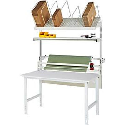 Rau verpakkingstafelsysteem 03 Werktafel serie Tom, B 1500 x D 1000 x H 760-1080 mm, melamine blad, tot 500 kg