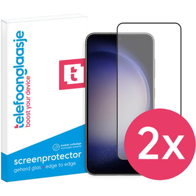 DuoPack: Samsung Galaxy S23 Plus screenprotector gehard glas Edge to Edge