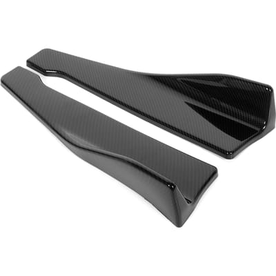 2 Pièces Universel Jupe Latérale Bas de Caisse Splitters Lèvre Aileron Winglet Aile Style Fibre de Carbone 18.9in Kit Carrosserie gray