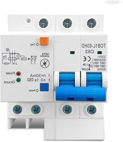 Hoofdstroomonderbreker - Aardlekschakelaar - Elektrische Veiligheid - Overspanningsbeveiliging - 1x1x1 cm - Grijs