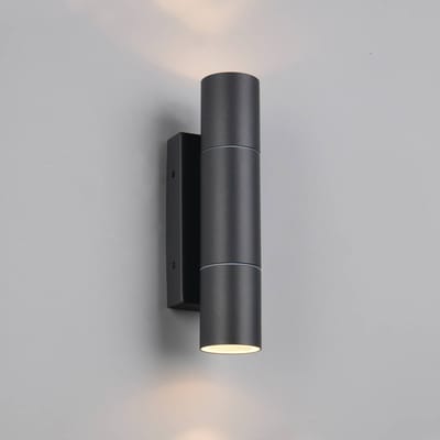 Trio Lighting Buitenwandlamp Yamuna, antraciet, hoogte 23 cm, metaal, IP65