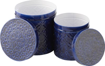 J-Line doos Pag - metaal - blauw - 2 stuks