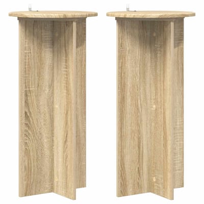 vidaXL - Plantenstand - 2 - st - Sonoma - Eiken - 40 - x - 40 - x - 80 - cm - Bewerkt - hout