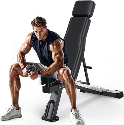 MettleMatic Verstelbare Halterbank tot 600kg -Bench Press-Trainingsbank voor Thuisgym, 10 Posities, Full-Body Krachttraining