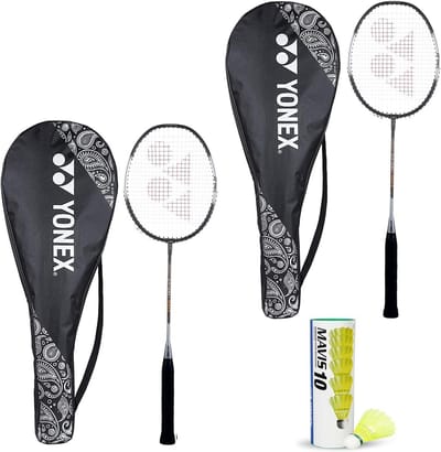 Beginners Badminton Set - 2x Lichtgewicht Aluminium Rackets met Volledige Hoes en 6 Nylon Shuttles