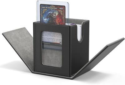 Famanu – Deckbox voor ruilkaarten met venster, opslag voor 100 kaarten, geschikt voor en , zwart