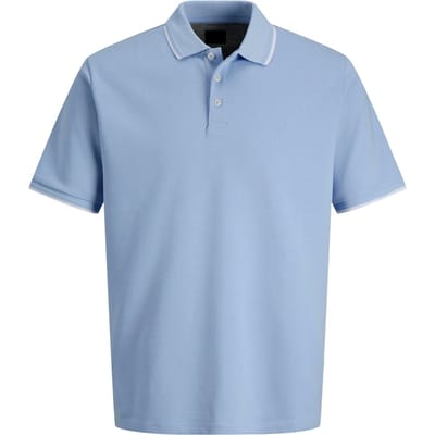 Jack & Jones Poloshirt Jprblaethan Detail Ss Polo Sn 12292983 Chambray Blue Mannen Maat - L