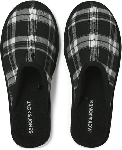 Jack & Jones - Heren Sloffen Dudely Microfiber Pantoffel - Zwart - Maat 46