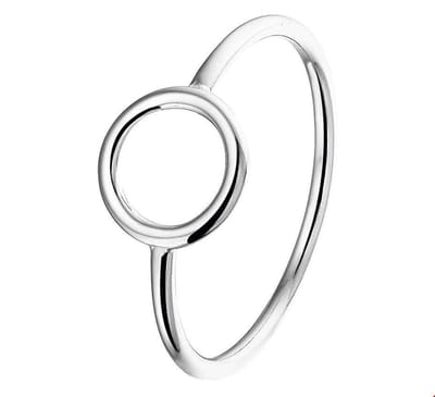 Zilver Gerhodineerde Ring cirkel 1324018 16.50 mm (52)