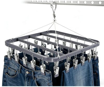 Dailygoods- Ondergoed Hanger 36 Clips - Opvouwbare Drooghanger - Winddicht Haak - Heavy Duty Metalen Clips - 360 Graden Draaiend - Kast Organisatie - Wasdroger