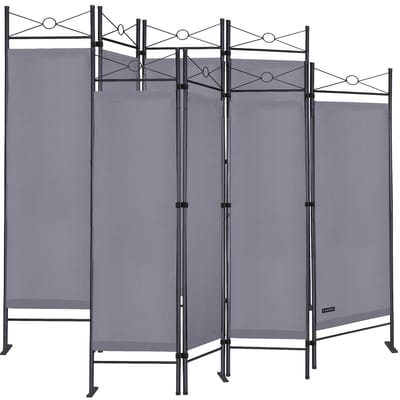 Casaria Kamerscherm 2 Stuks - 4 panelen 180x163 cm - Antraciet