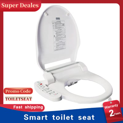 Slimme toiletbril bidethoes - verwarmde stoel, warmwaterwas, droog-draadloze afstandsbediening, stoeldetectie, LED-display voor moderne badkamer