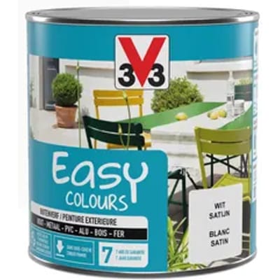 V33 Multi-oppervlakkenlak Easy Colours - Wit - Zijdeglans 0.5l