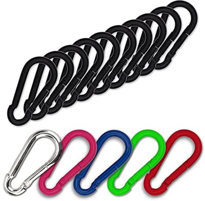 10 Stuks Karabijnhaken 80 mm x 8 mm voor Fitness, Bodybuilding en Doe-Het-Zelf - Roestvrij Staal, Trekvast en Belastbaar