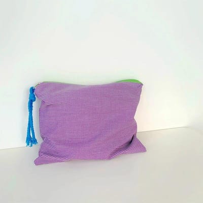 Vrouwen Meisjes Plaid Make-up Tas Katoen Cosmetische Tas Rits Zakje Eenvoudige Draagbare Grote Capaciteit Opbergtas Mode